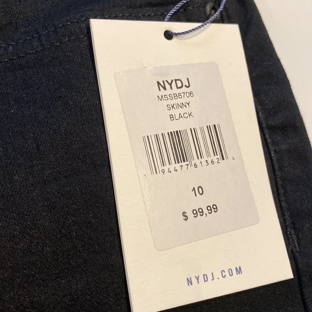 NYDJ SZ 10 Black Denim Skinny Jeans New D31 - Picture 9 of 16
